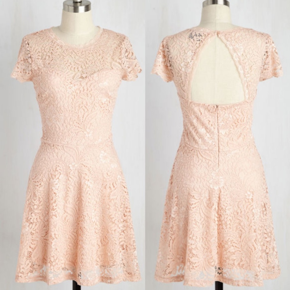 DONATED - Lacey pink cap sleeve dress